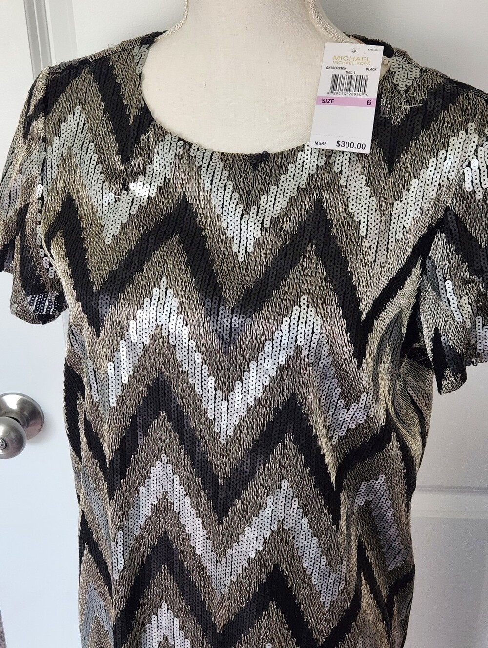 NWT MK Sequin Chevron Dress Size 6